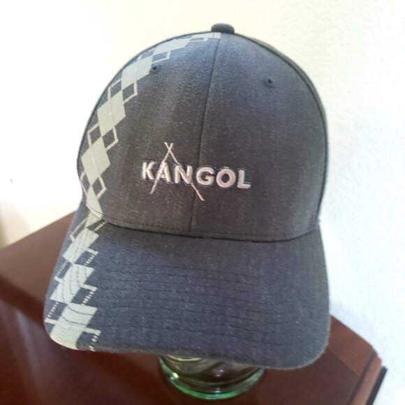 Kangol baseball cap with argyle pattern size S/M Flexfit Check logo Hat - Picture 9 of 13